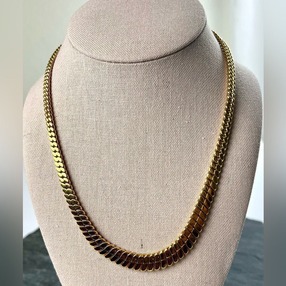 Napier Gold-Tone Herringbone Collar Necklace